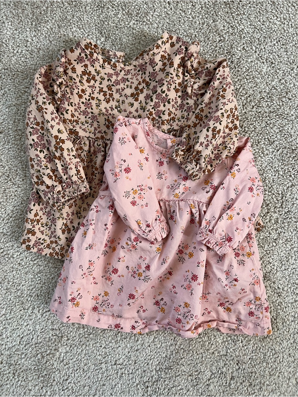 Baby Girl 3m Floral Long-Sleeve Dresses / Tops